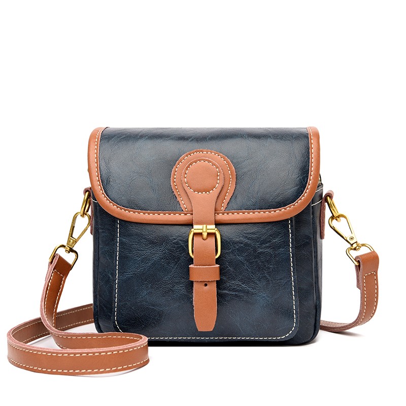 Fashion Vintage Women Messenger Bag Cowhide and PU Leather Designers Handbag Luxury Women Shoulder Bags Female Crossbody Bags