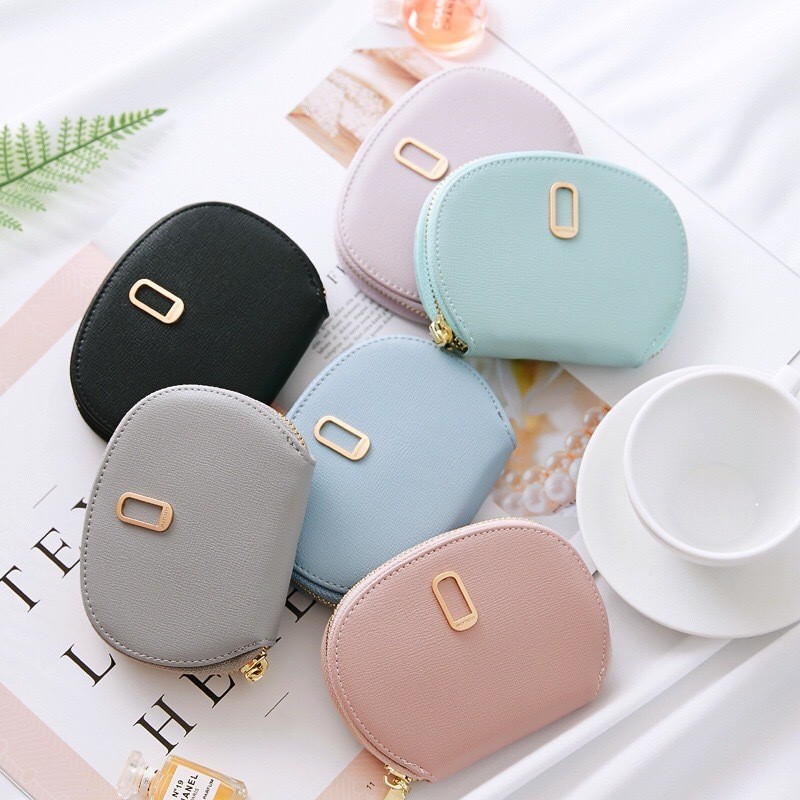 11Bits Women's Card Wallet Solid Color Zipper Organ Rfid Cardholer Pu Leather Credit Card Protecter Coin Purse Card & ID Holders