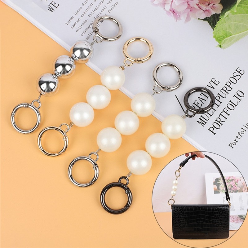 1pc 13cm Bag Strap Extender Artificial Pearl Replacement Bags Chain Straps for Clutch Purse Handbag Decoration Accessories