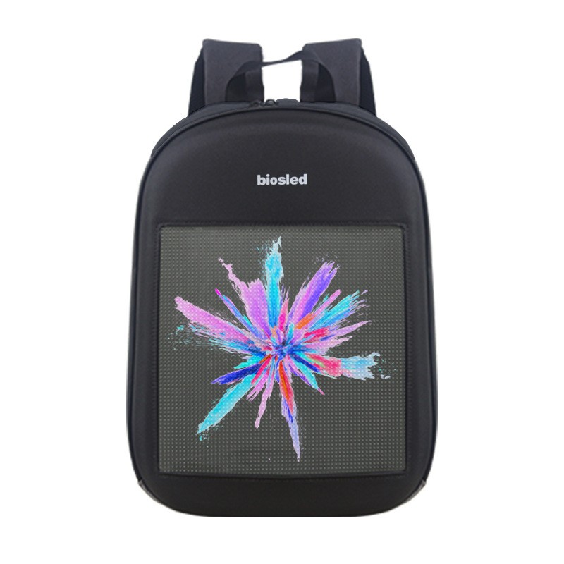 Smart APP Control Dynamic LED Display Advertising Backpack USB DIY LED City Walk Advertising 14'' Portable Backpack