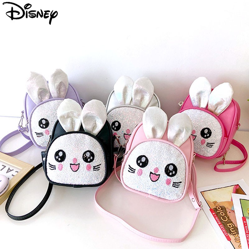 Cute Embroidered Rabbit Backpack Kindergarten School Bag Multi-purpose Girls Messenger Bag Shoulder Bag Children's Accessories