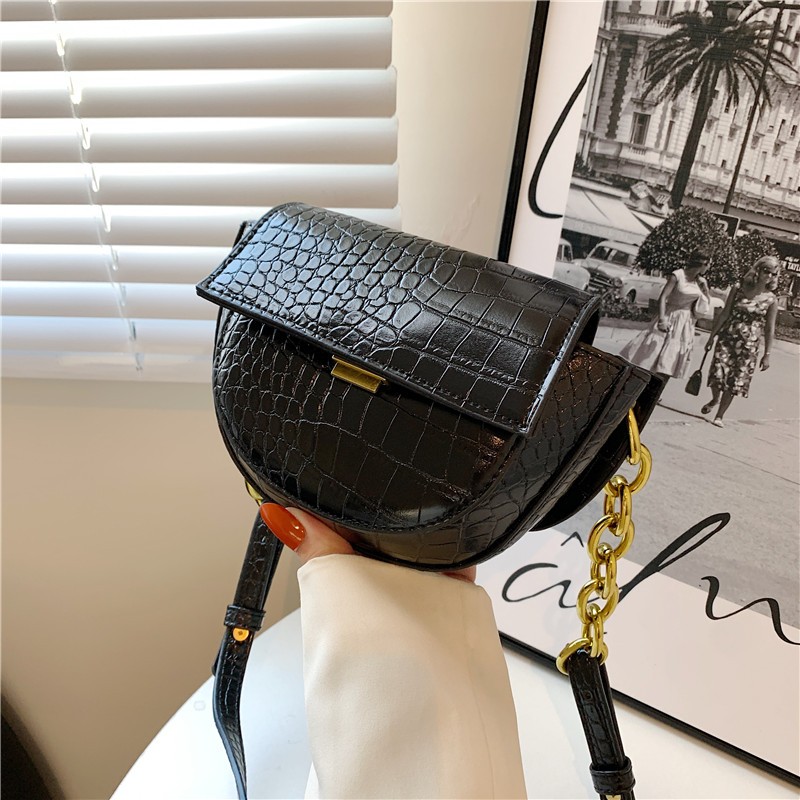 حقائب أنيقة للنساء الكلاسيكية السيدات حقيبة كتف سلاسل رسول حزمة مصمم بولي Leather جلد التمساح Crossbody خمر حزمة