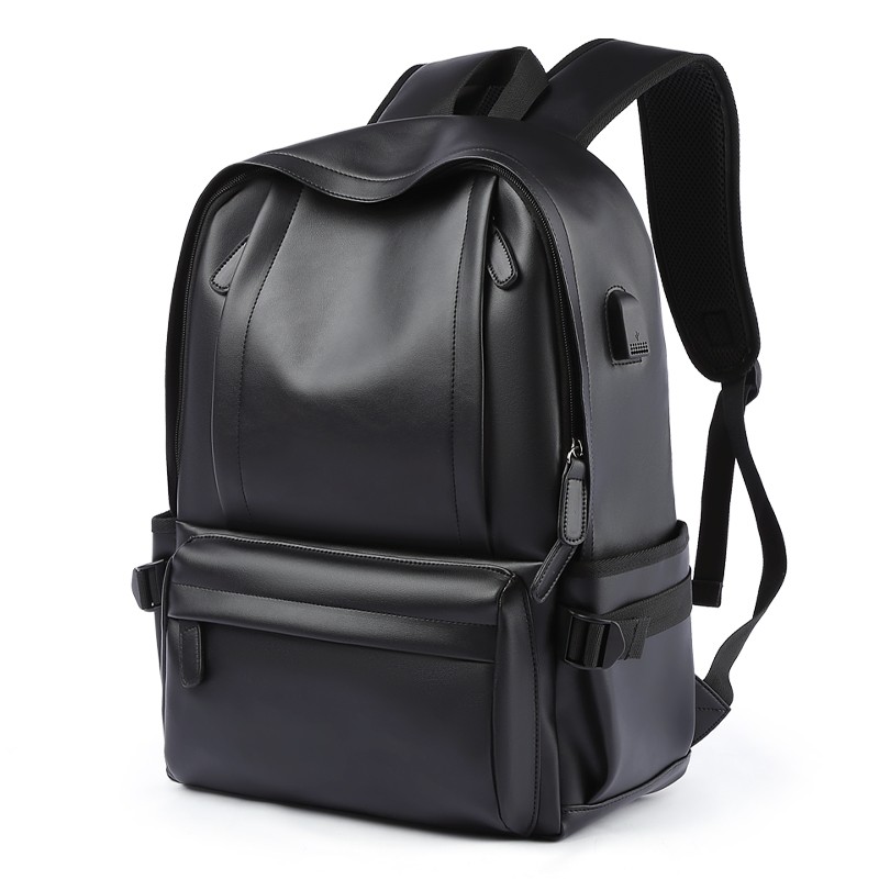 MOYYI 2019 hot sale waterproof 14 inch laptop backpack men leather backpack for teenage travel casual daypack Mochila male