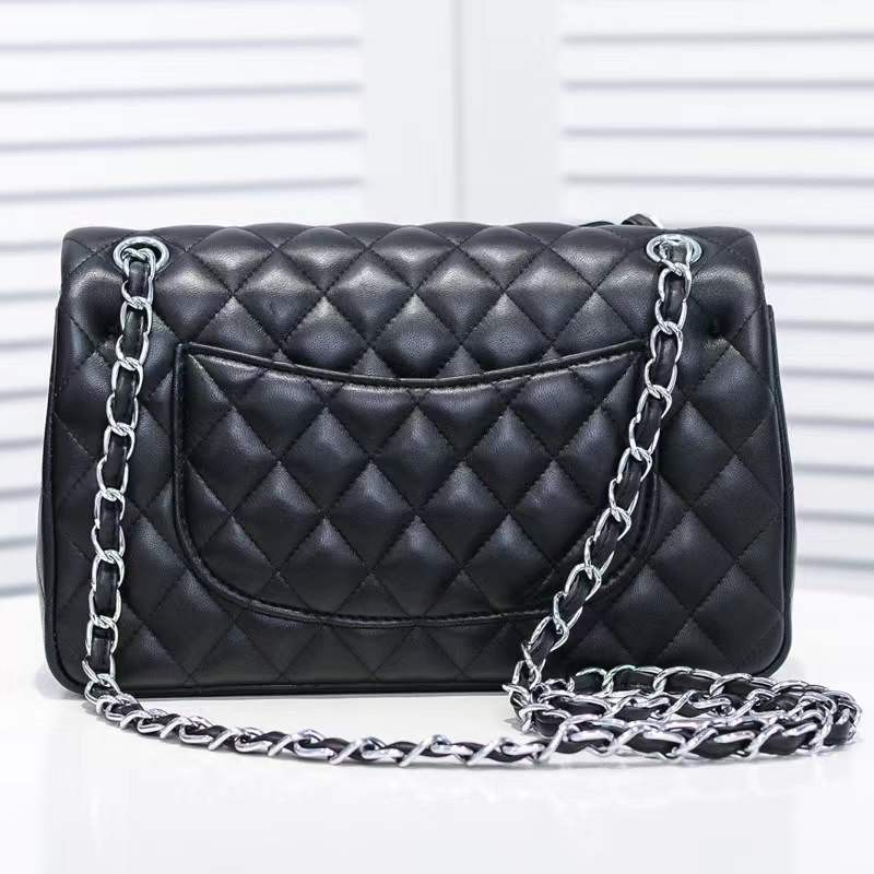 2022 classic luxury designer women classic leather flap diamond checked chain strap shoulder bag European brand sheepskin