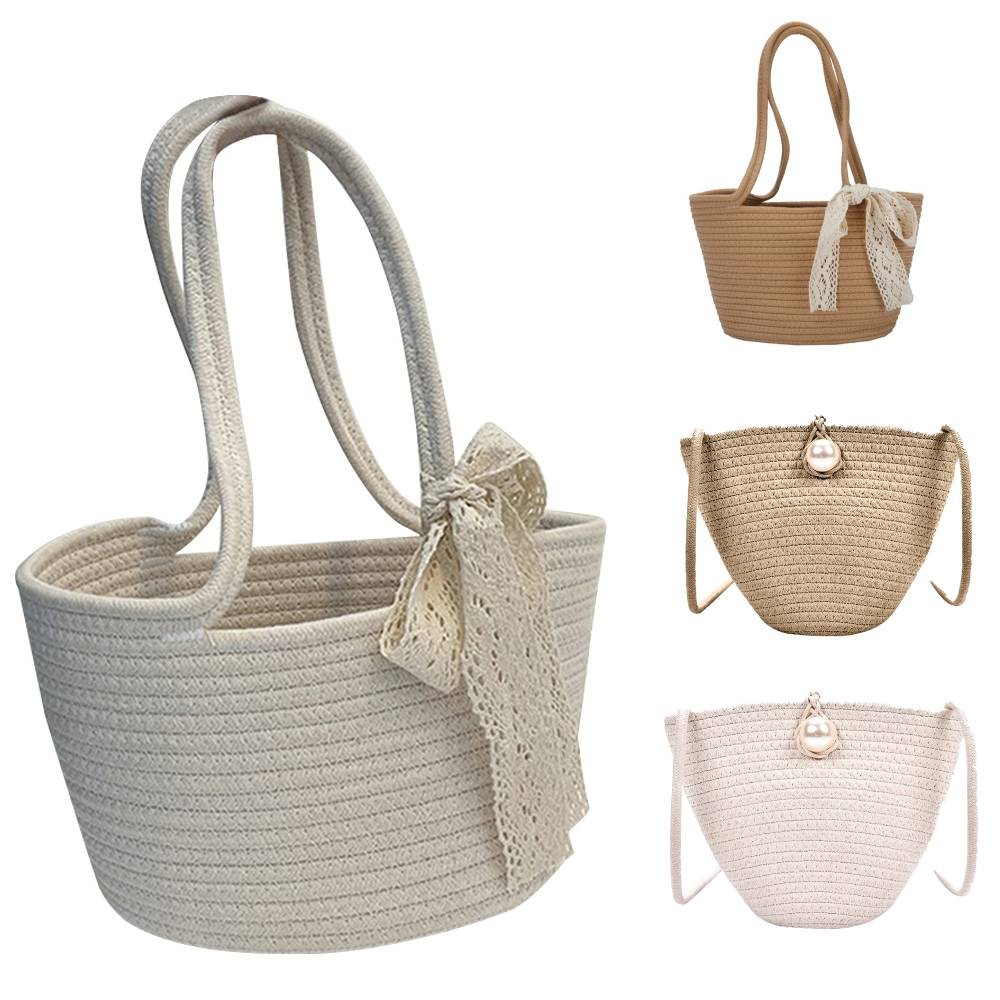 Elegant Ladies Straw Tote Bags Ladies Vacation Beach Casual Tote Fashion Handbag Vintage Shoulder Bag Straw Shoulder Bag