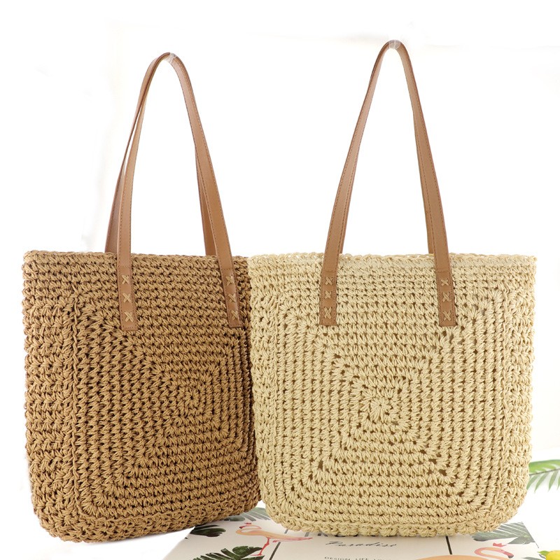 summer woven women bag large capacity straw woman shopper beach handmade handbags high design for women fashion female shoulder bag