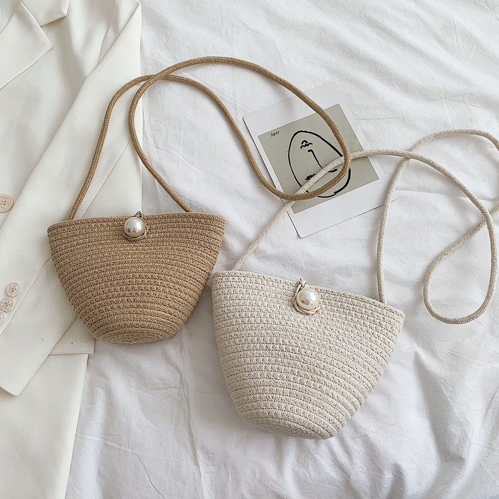 Summer Women Bag Knitted Beach Shoulder Bag Fashion Knitted Straw Crossbody Bag Women Messenger Bag Knitted Handbag Handbag 2022