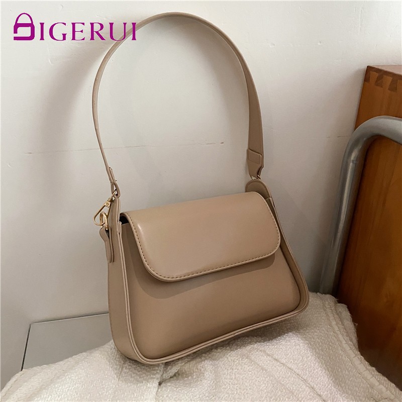 DIGERUI 2022 Fashion Women Shoulder Bag Soft PU Leather Underarm Female Bags Solid Color Small Square Box Wide Strap Handbag