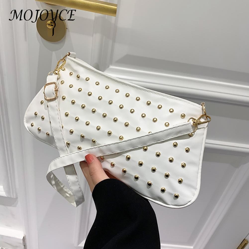 Women Leather Handbag Fashion Rivet Female Crossbody Bags New Clutch Street Fashion Simple Designer Handbag Luxury Female Bag