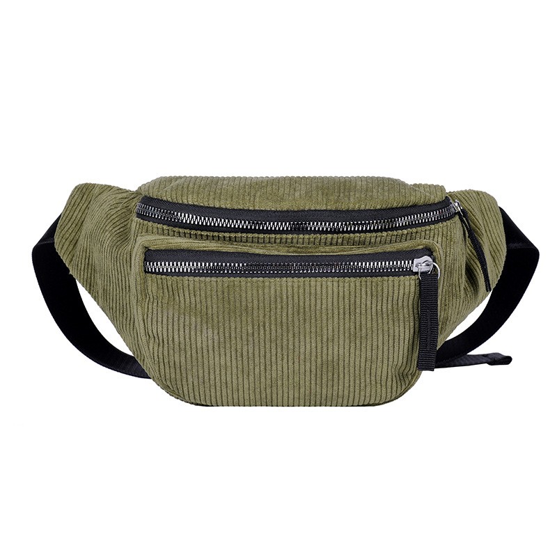 Ladies Designer Canvas Fanny Pack Fashion Street Money Banana Phone Chest Bag Bum Belt Bags Women Corduroy Waist