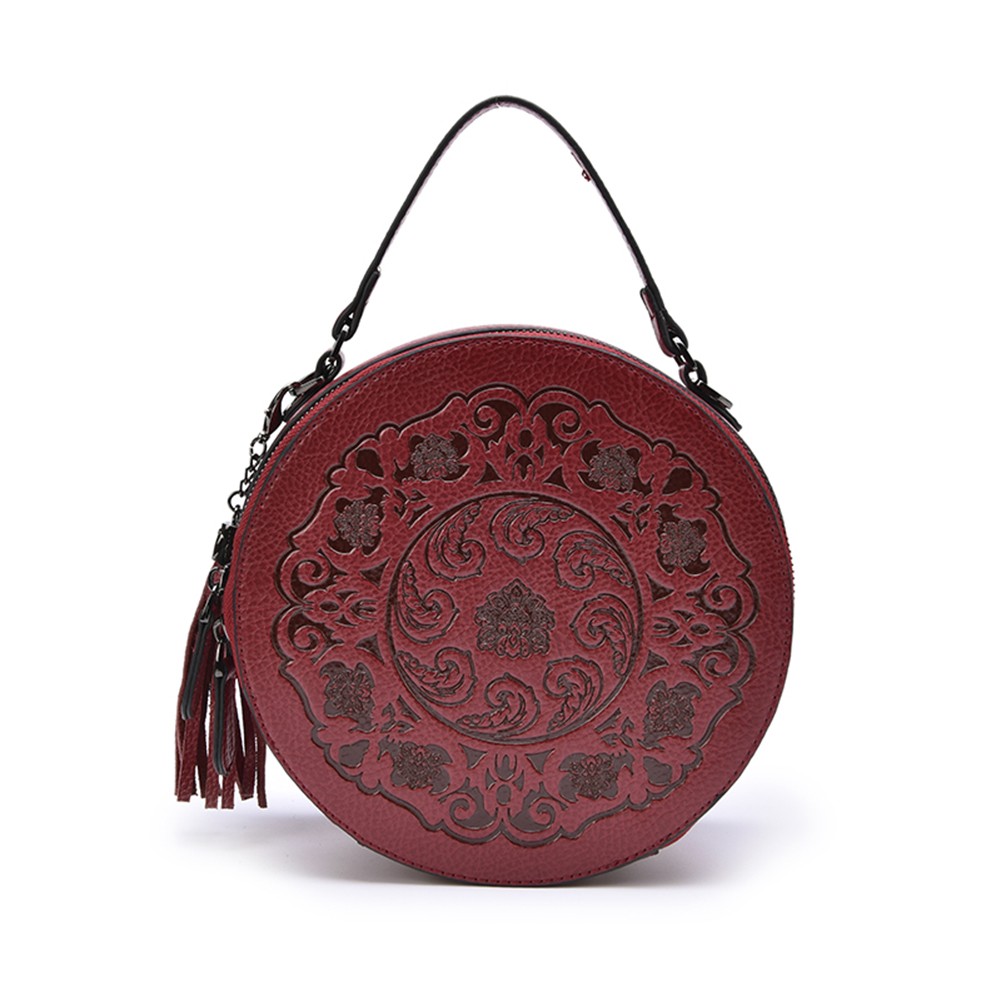 Fashion Design Women Round Bag Leather Brand Women's Circular Crossbody Shoulder Messenger Bag Ladies Purse Female Bolsa Handbag