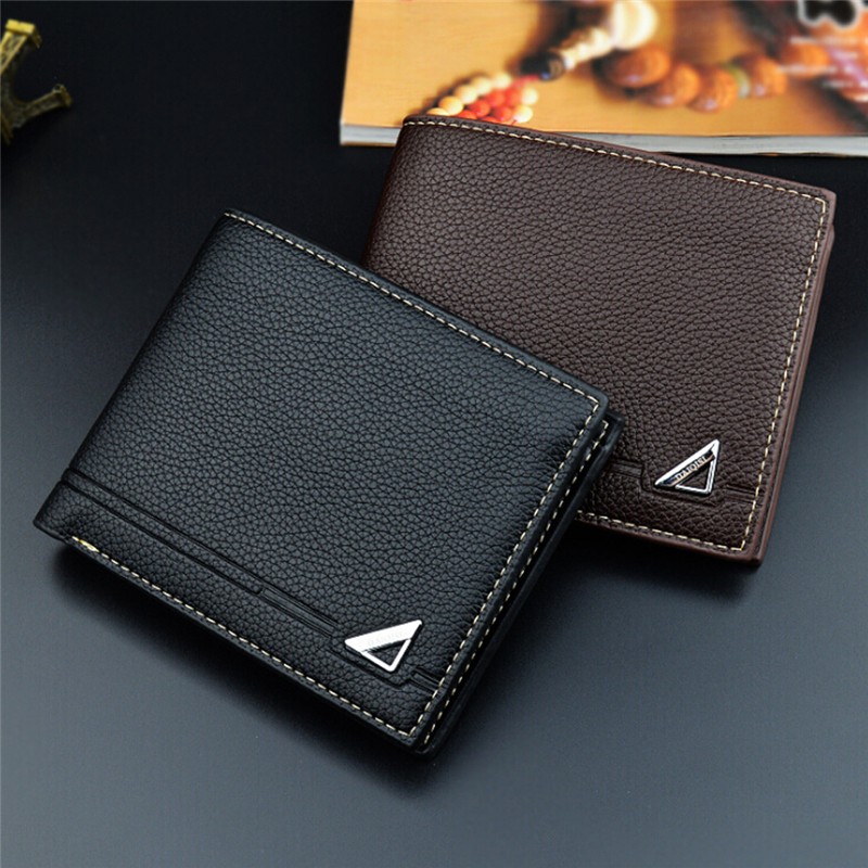 Men Wallets Short PU Leather Wallet High Quality Three Fold Simple Fashion Boyfriend Wallet Gifts