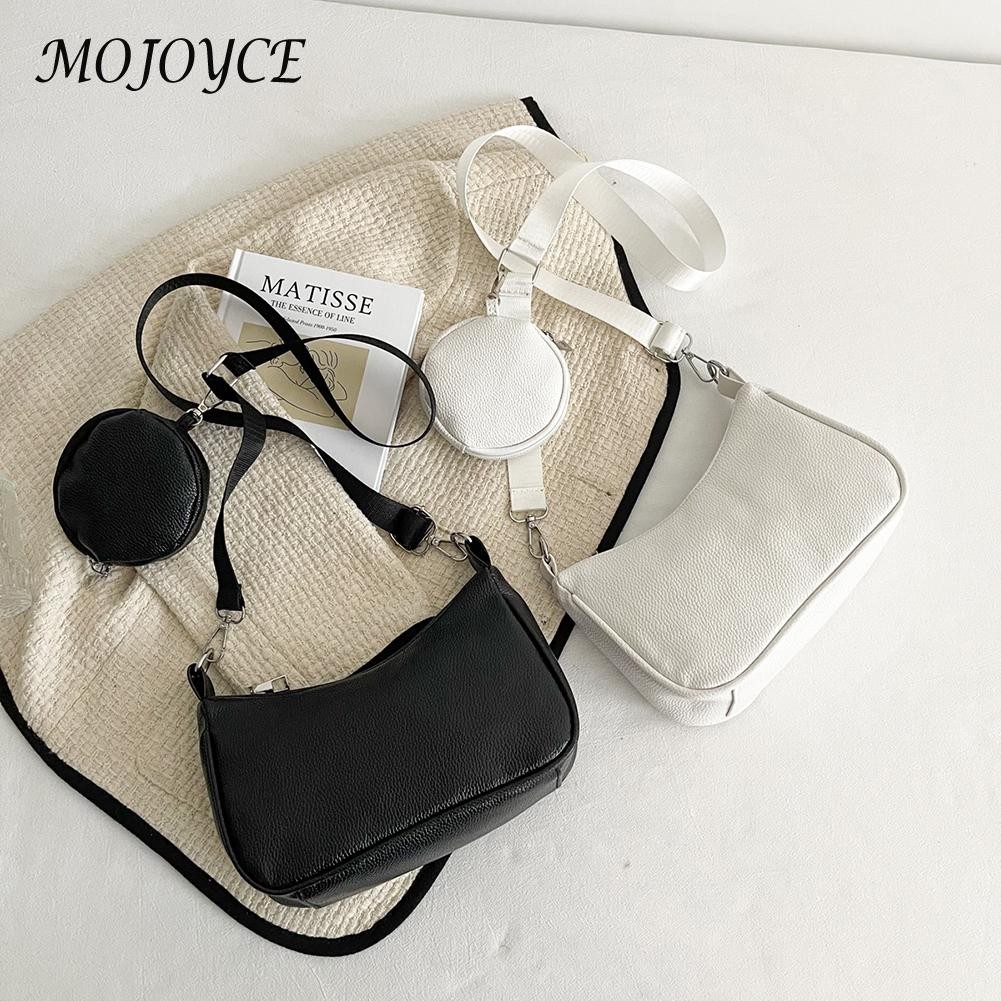 Women's PU Leather Solid Color Shoulder Crossbody Bag Casual Zipper Messenger Bags For Friends Holiday Gifts