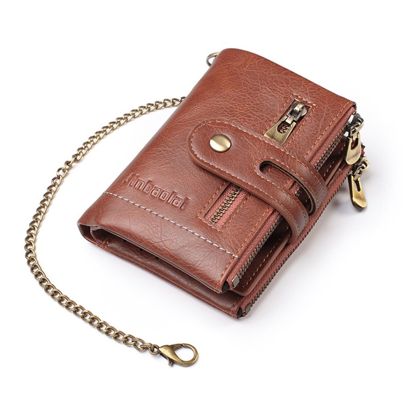 X7YA Chain Wallets for Men Leather Ladies Leather Wallets Credit Card Wallet with Coin Pocket