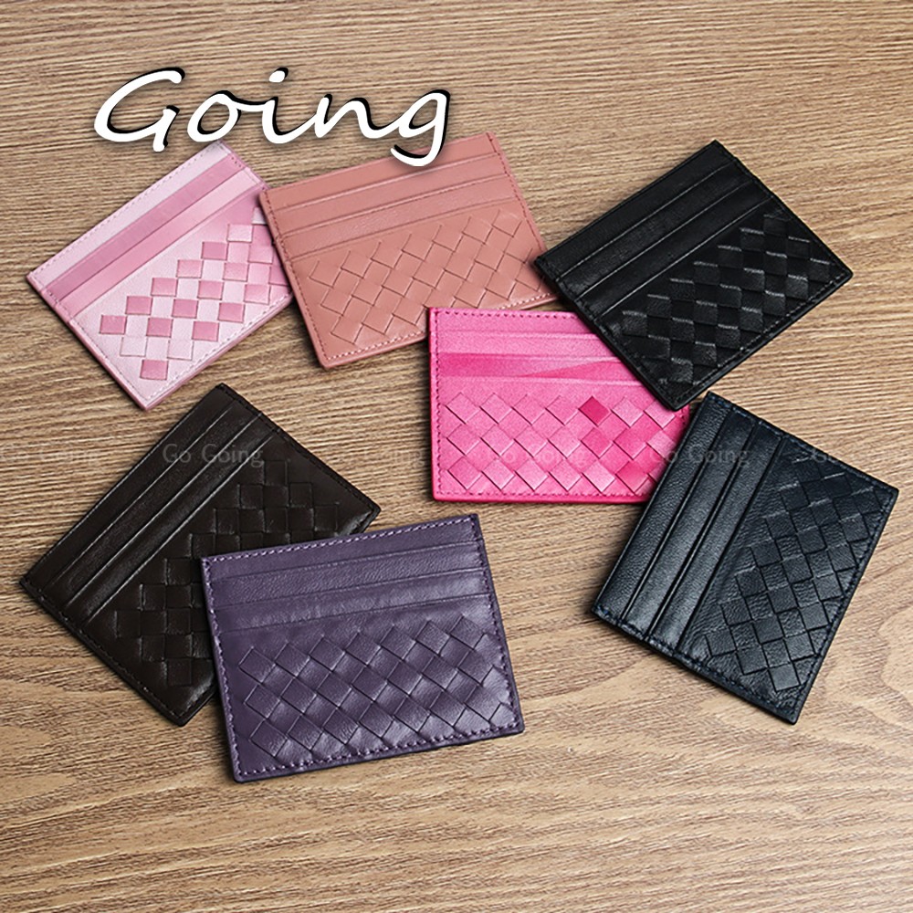 Go Go 100% Leather Credit Card Ultra-thin Brand Business Card Multiple Card Slots Simple Fashion Women Card Bag