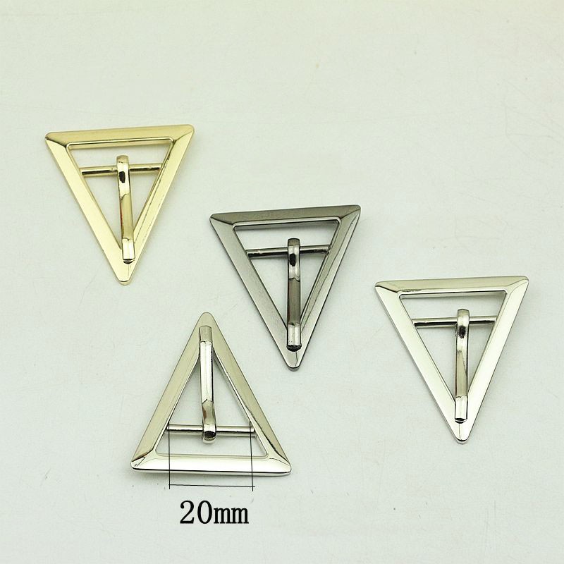 30pcs ID20mm Metal Flat Triangle Pin Buckles Strap Belt Adjust Adjuster Clasp Hook DIY Clothes Shoes Decoration Buckle