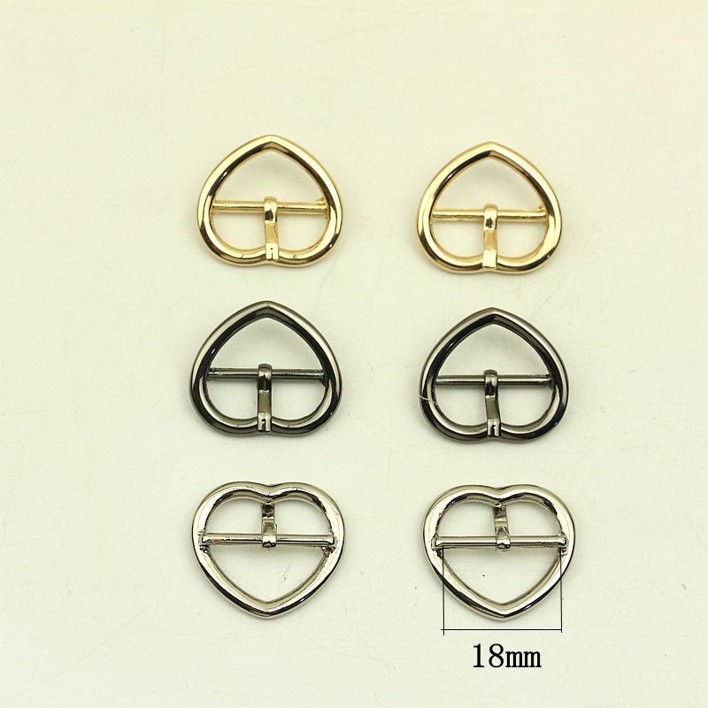 30pcs ID18mm Fashion Metal Heart Pin Buckles Strap Belt Adjust Adjuster Clasp Hook DIY Clothes Shoes Decoration Buckle