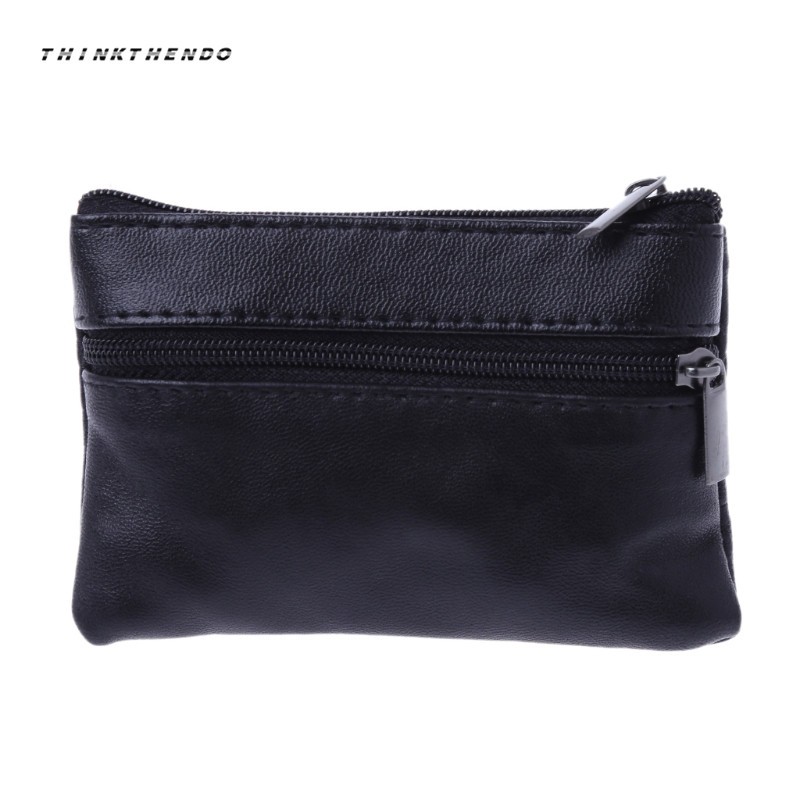 THINKTHENDO - Soft Leather Wallet for Men and Women, Small Key Wallet, Multifunctional Small Zipper Pocket, Handbag, New Collection 2018