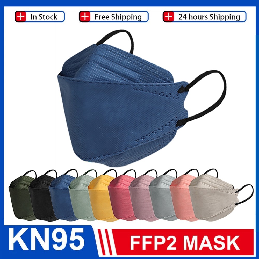 10-100 قطعة الأسود KN95 أقنعة السمك FPP2 المعتمدة Morandi Mascarillas FP2 الكبار ffp2fan 4 طبقات أقنعة KN 95 Masque FFP2 معتمد