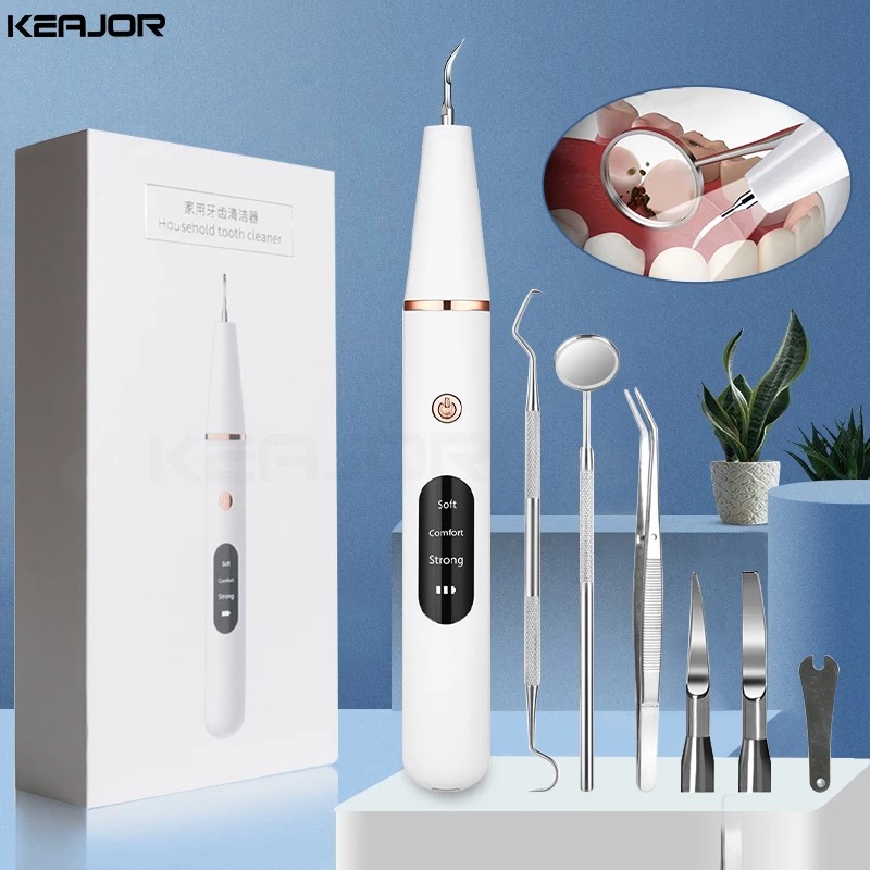 Plaque Stains Removal Cleaner Teeth Whitening Portable With LED Electric Sonic Dental Calculus Dental Scaler Oral Tartar Remover