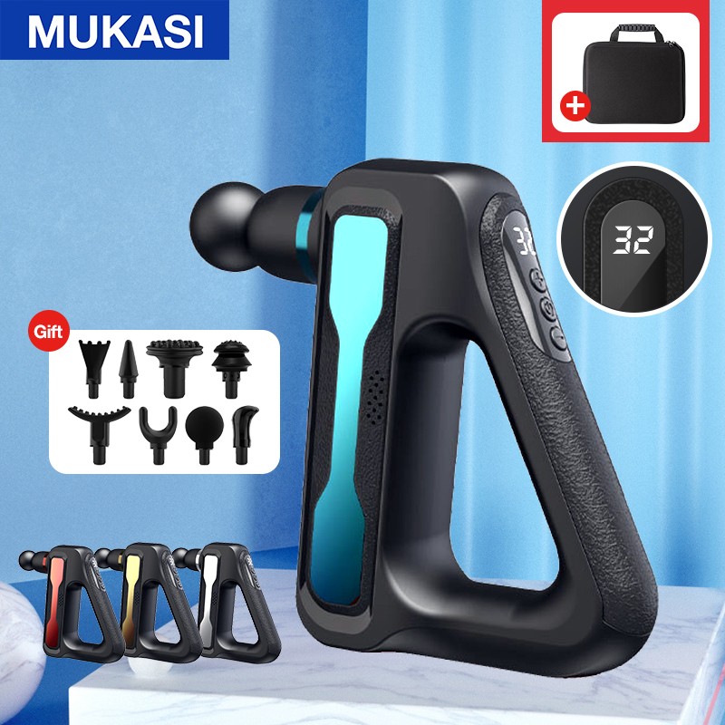 MOKASI Electric Massage Gun 32 Level Gun Fascia Deep Tissue Neck Body Back Muscle Sport Massager Relax Pain Relief Exercise