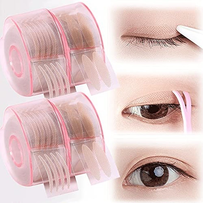 600pcs Invisible Eyelid Sticker Lace Eye Lift Double Strips Eyelid Tape Shadow Makeup Breathable Adhesive Stickers L/S Style