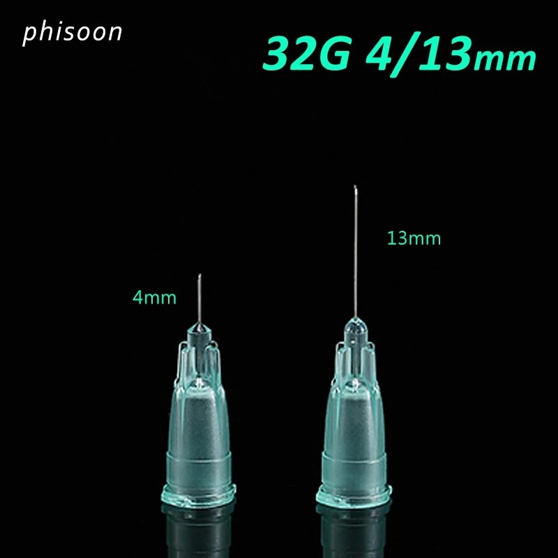 32g puncture needle transparent syringe injection glue clear tip cap for pharmaceutical injection needle 32g 4mm 13mm