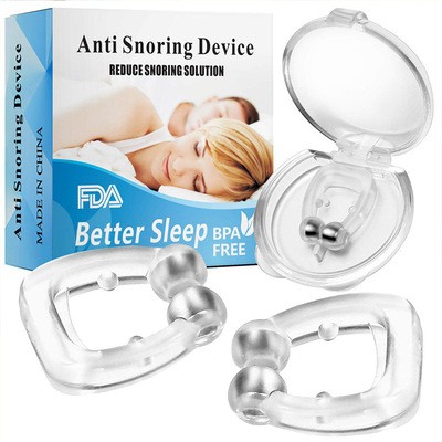 1/4pcs Magnetic Silicone Anti Snoring Stop Snoring Nose Clip Sleep Tray Sleep Help Sleep Apnea Protect Night Device