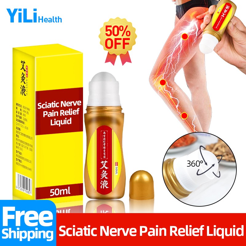 Sciatic Nerve Pain Relief Liquid Wormwood for Back/Buttock/Thigh/Calf Pain Acupressure 360 ​​Degree Anti-pain Massage Ball