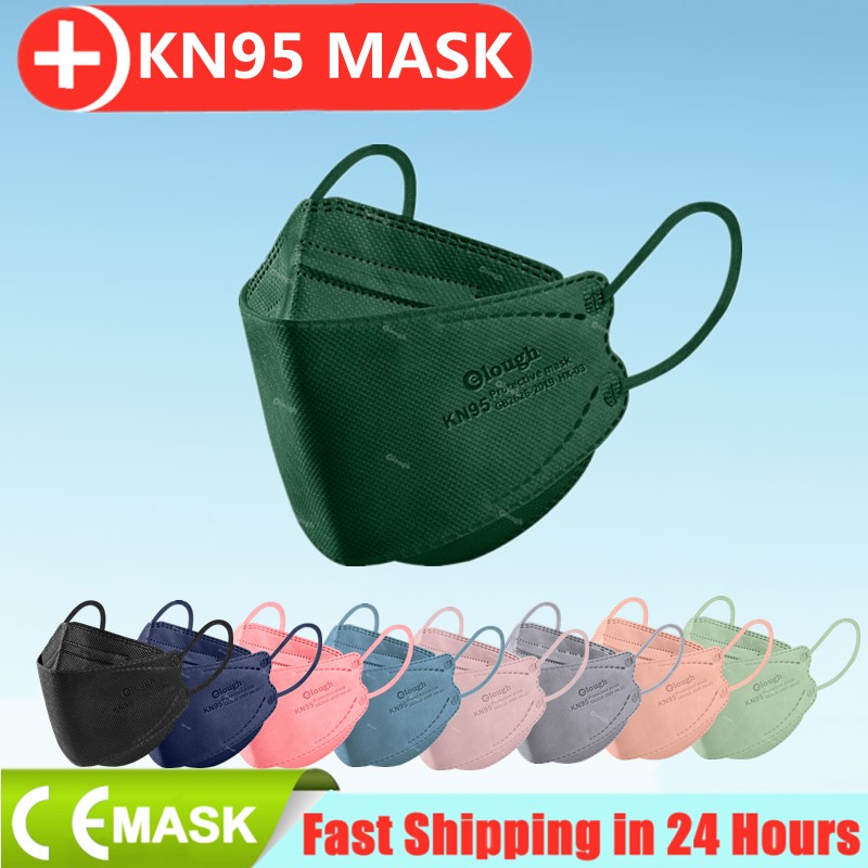 قناع Cubrebocas KN95 FFP2 Mascarillas FPP2 Mascherina FFPP2 حماية أمنية 4 رقائق ماسكارا KN95 أقنعة الكبار KN 95 ffp2fan