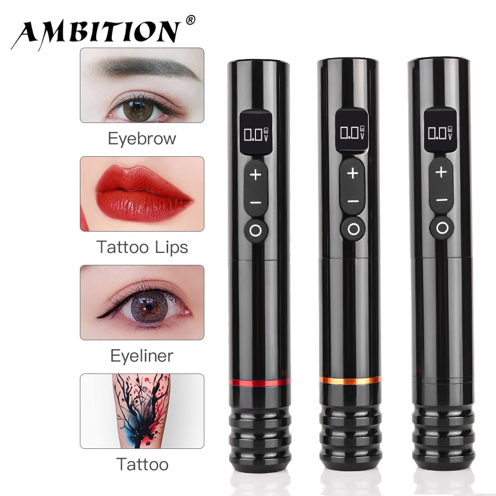 Aspiration Wireless Tattoo Machine Pen Permanent Makeup Eyeliner Lip Micropigmentation Tools Semi Permanent