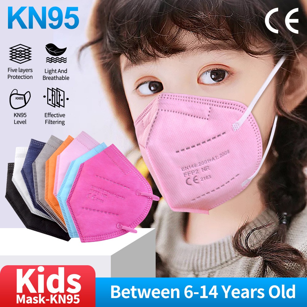 10-100pcs Cute Kids KN95 Mask CE FFP2 Mascarillas 5 Layers Children Mouth Mask Baby Respirator ffp2 Mask Ninos Girls Boys Masque