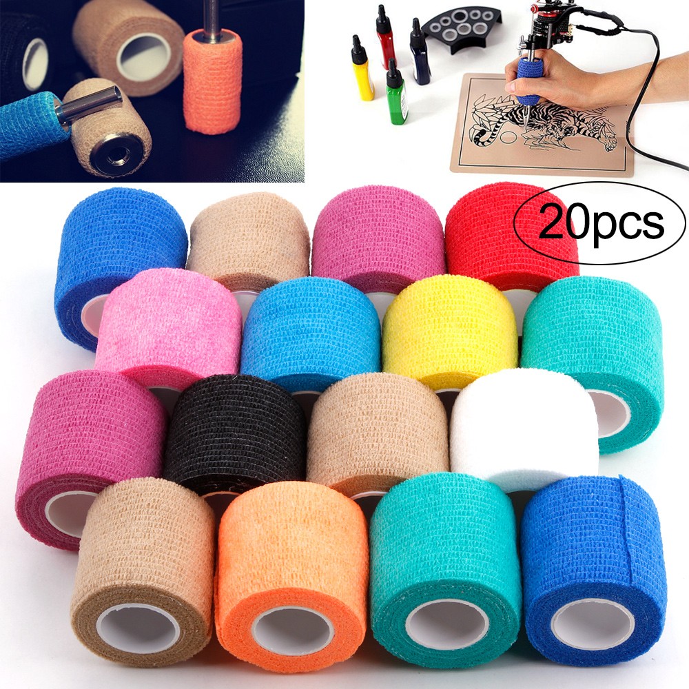 1/6/10/20pcs Tattoo Bandage Disposable Sports Wrap Tape Self-adhesive Elastic Bandage Tape Permanent Tattoo Make Up Accessories