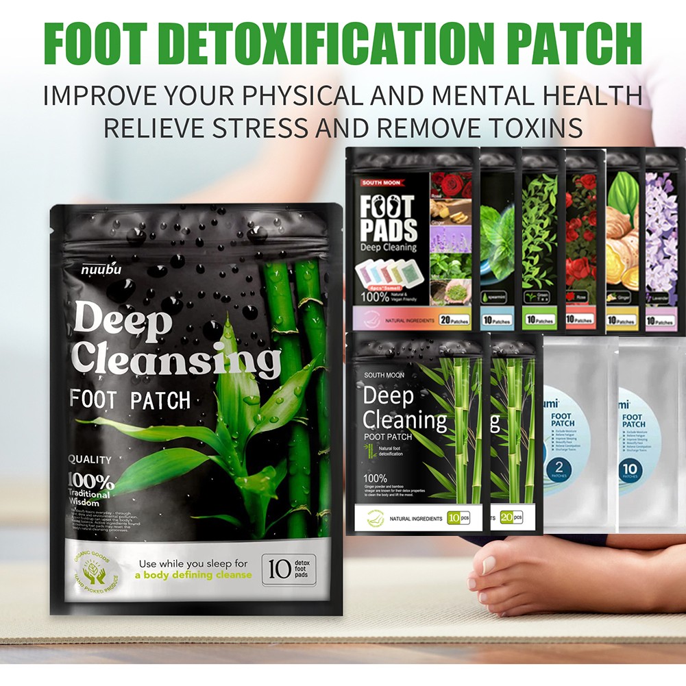 2/10pcs Detox Foot Patches Pads For Stress Relief And Deep Sleep Body Detox Feet Slimming Cleansing Herbal Adhesive Pads