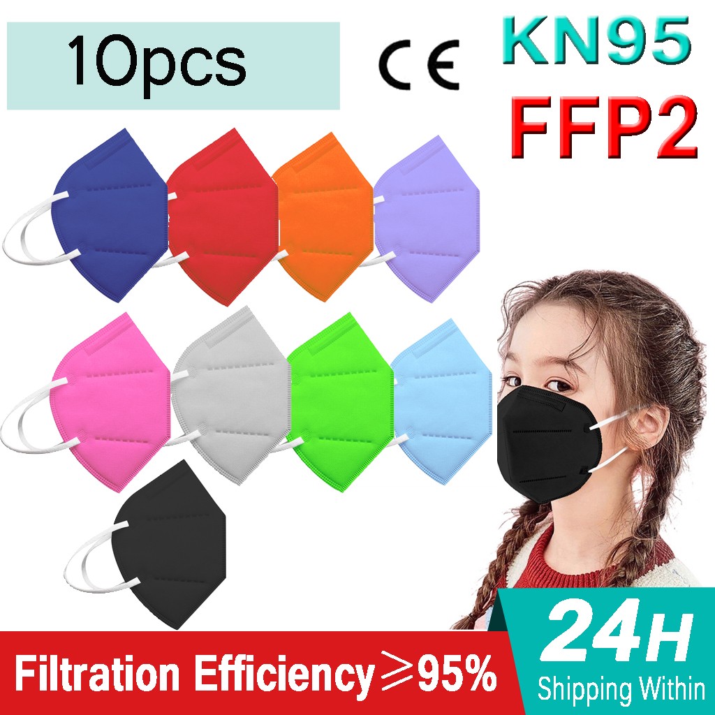 10pcs kids mask kn95 mascarilla infantil ffp2 mascarillas for kids ffp2 face mask ffp2mascarilla homology ada Kn95 masque enfant