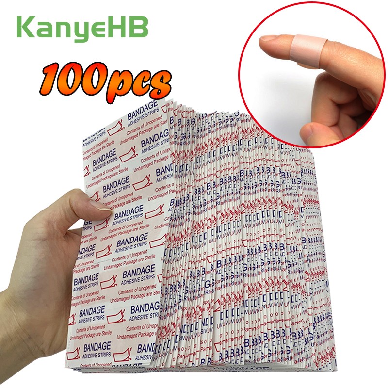 100pcs 2 Kinds Band-aids Waterproof and Breathable Medical Band Aid Sterile First Aid Bandage Wound Balance Patch First Aid