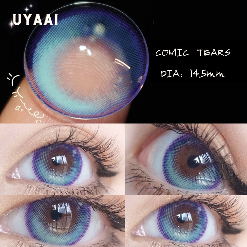 UYAAI 1 Pair Blue Lenses Anime Accessories Colored Contact Lens For Eyes Tears Tears Eye Fashion Lenses Green Lenses