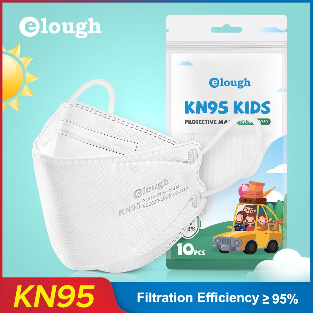 Elough 10-100pcs Kids KN95 Mask FFP2 Mask 6-12 Years Old Color Boys Girls kn95 Children ffp3 Mascarillas Protective Masque mascarilla fpp2 homologada