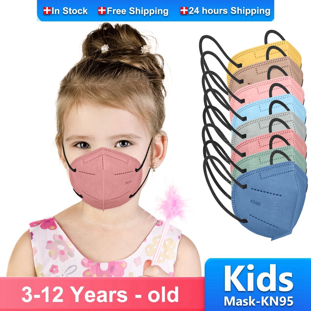 KN95 Mascarillas Infantil 4 to 12 Years FFP 2 Children Masks 5 Layers ffp2fan Baby Morandi Color Mascarillas FPP2 Ninos Spain