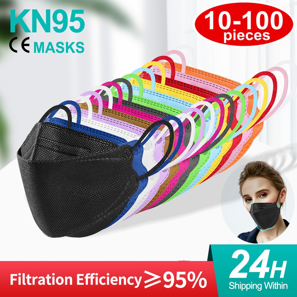 FFP2 قناع السمك KN95 أقنعة الوجه CE واقية التنفس تصفية الكبار fpp2mascarillas kn95 قناع الأسماك ffp2قناع الغبار ffp2