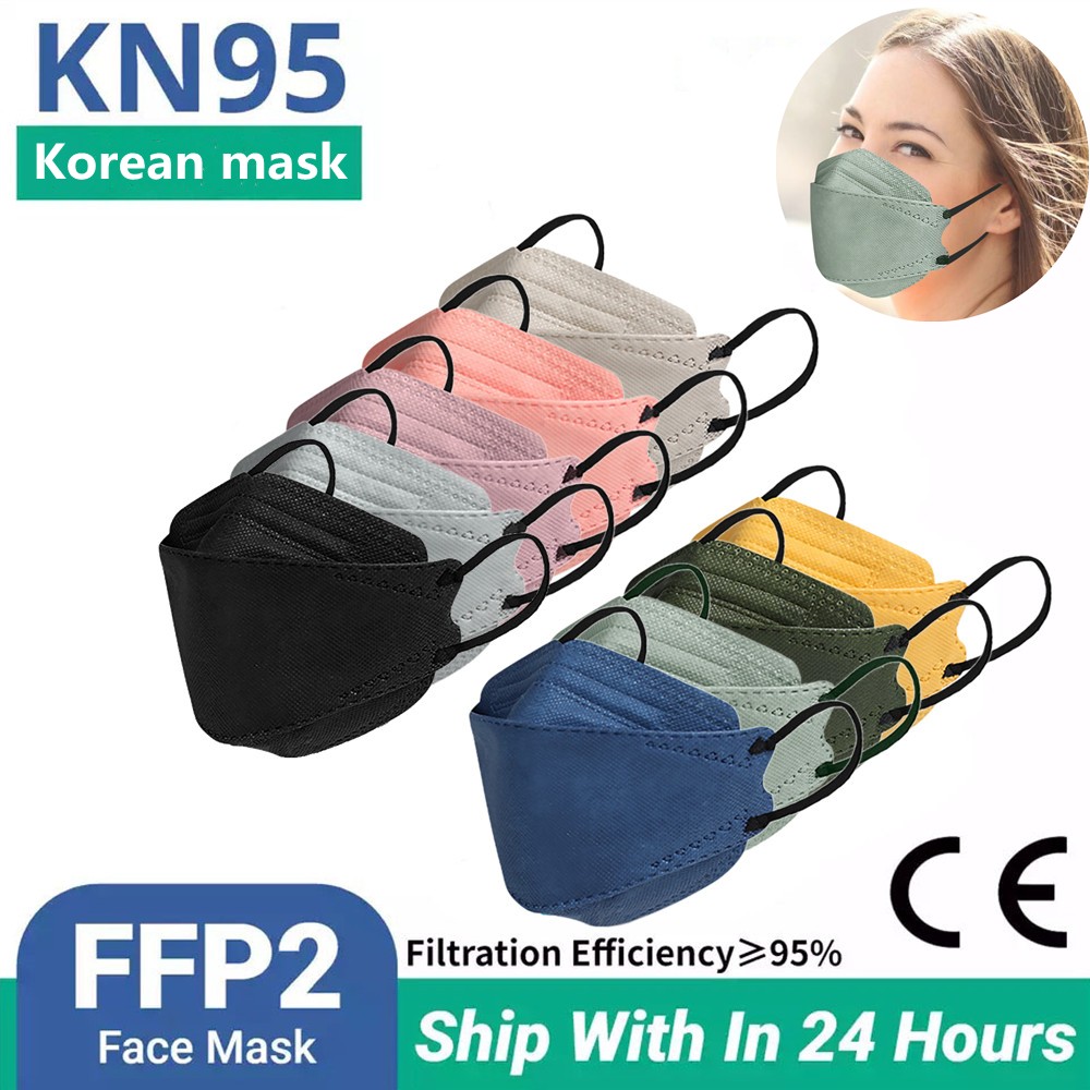 CE FFP2 قناع المسكرة التنفسية FPP2 KN95 mascarilla fpp2 homology ada 4 طبقة قناع وجه السمك الكوري fp2 قناع أسود ffp2tool KN95