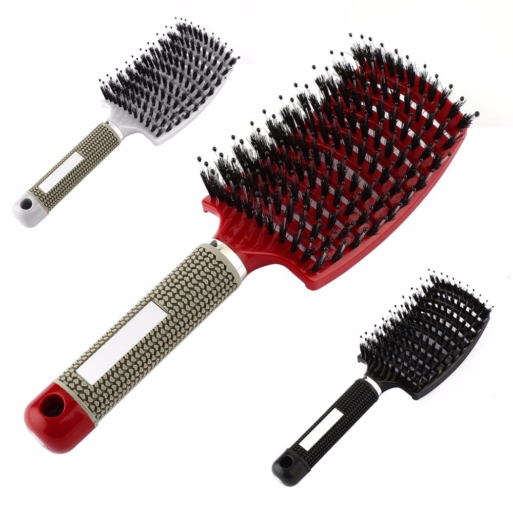 Women Men Hair Scalp Massage Bristle Comb & Nylon Brush Wet Curly Detangling Hair Brush for Salon Hairdressing Styling Tools