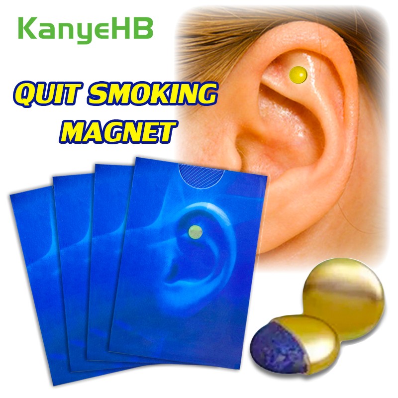 8pcs/4pairs Stop Smoking Magnet Quit Smoking Ear Acupressure Magnet Natural Ingredients No Side Effect Health Therapy A381