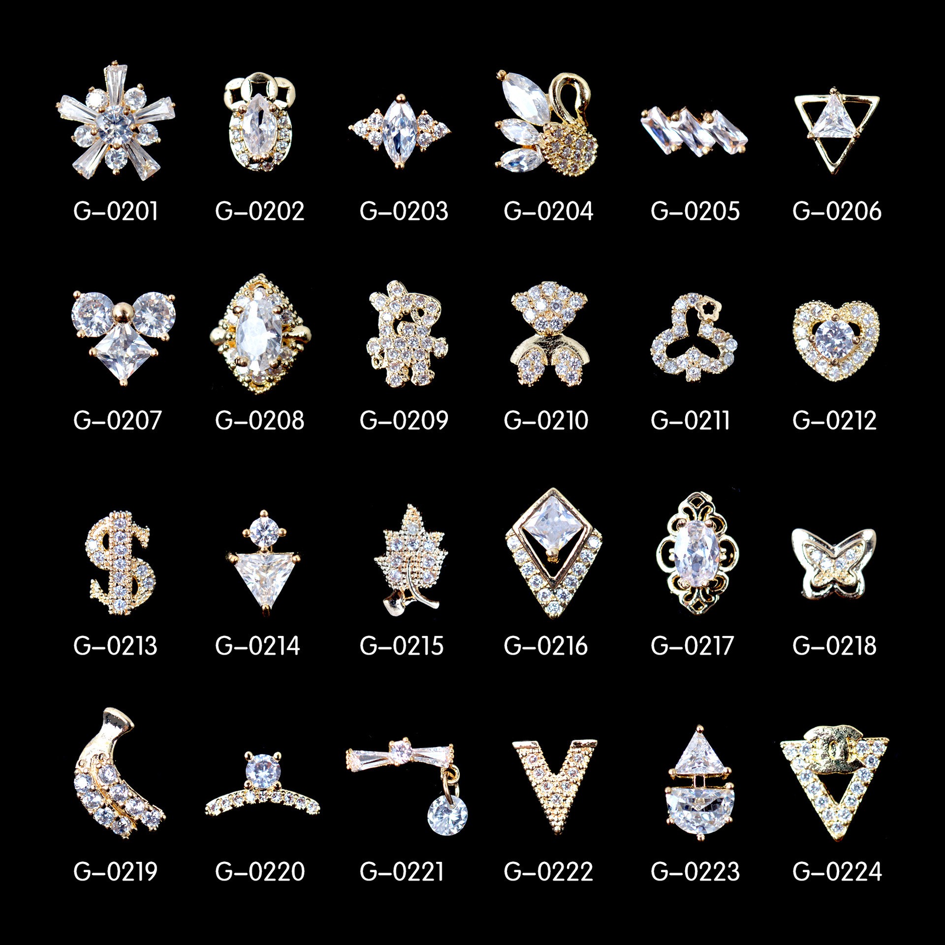 Japanese Nail Art Zircon Jewelry Nail Art Metal Alloy Zircon Decoration Phototherapy Nail Art Jewelry Nail Rhinestones