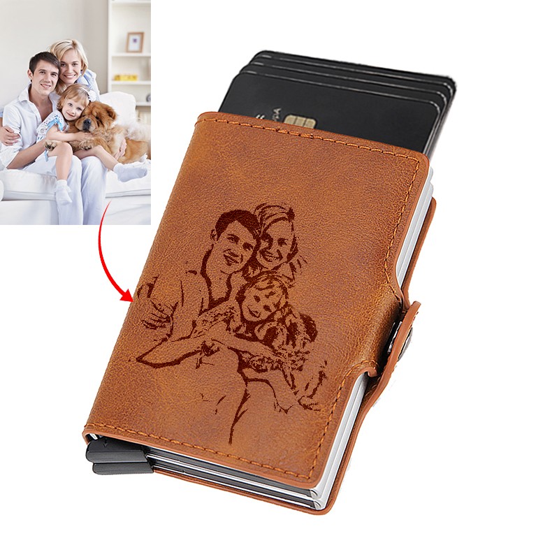 Custom Photo Credit Card Holder Men Wallets Business Bank ID Card Holder Case Rfid Women Small Size Porte Card Gifts 2022