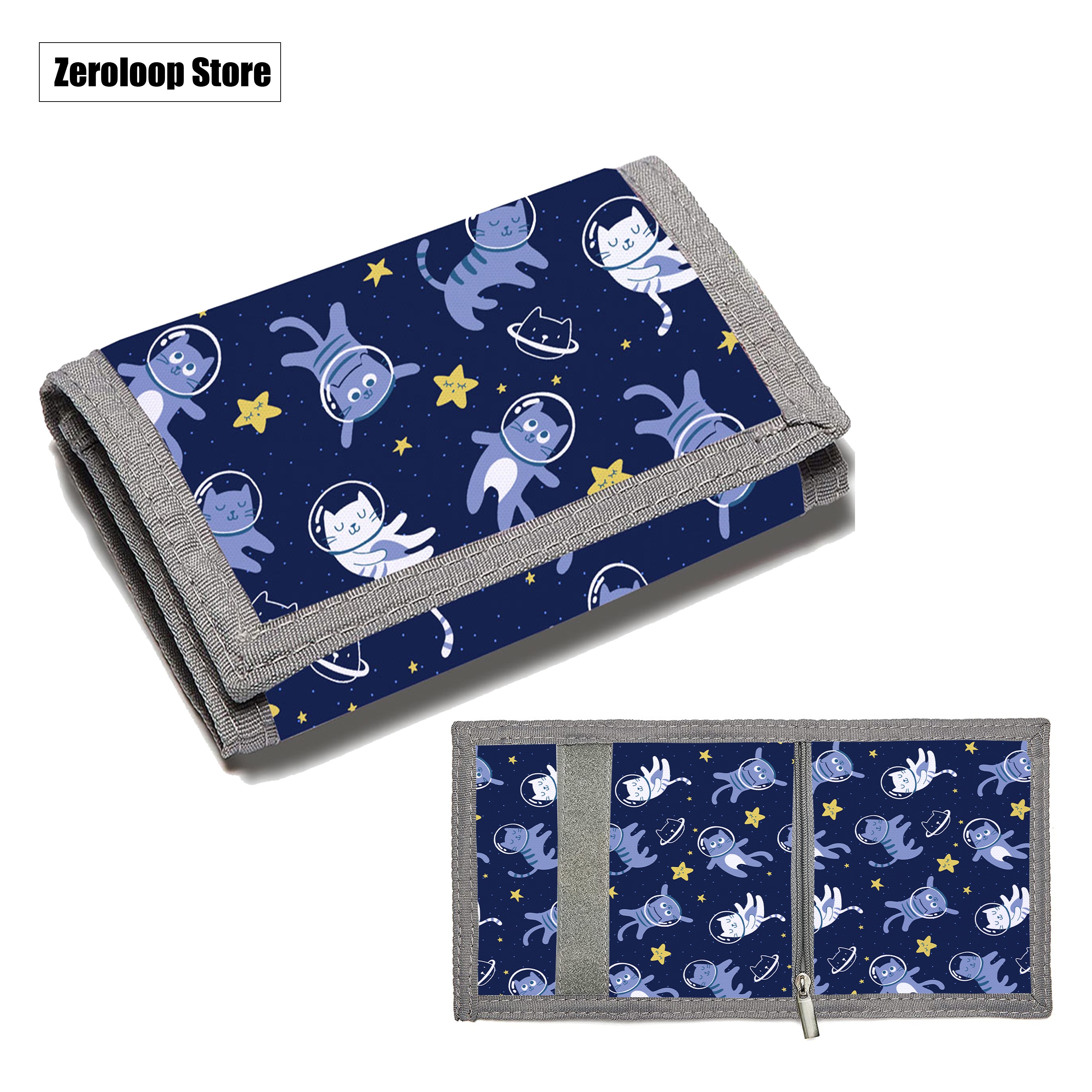 Can be customized children's cartoon printing cute coin purse, foldable cloth wallet, fashion student bank card holder