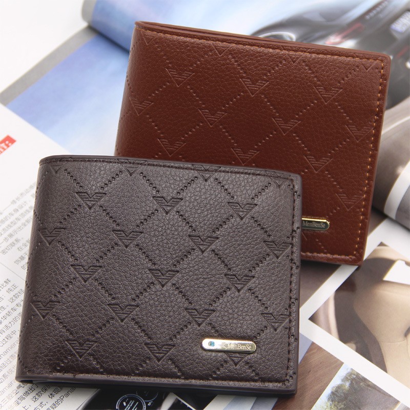 New Men Small Wallet Multifunction Fashion Iron Credit Card Holders PU Money Bag Vintage Leather Wallet Slim Male Purses