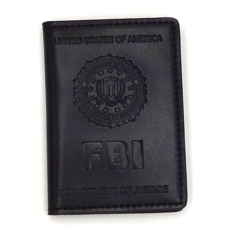 Leather Wallet ID Card Driver License ID Card Holder With FBI Stamp