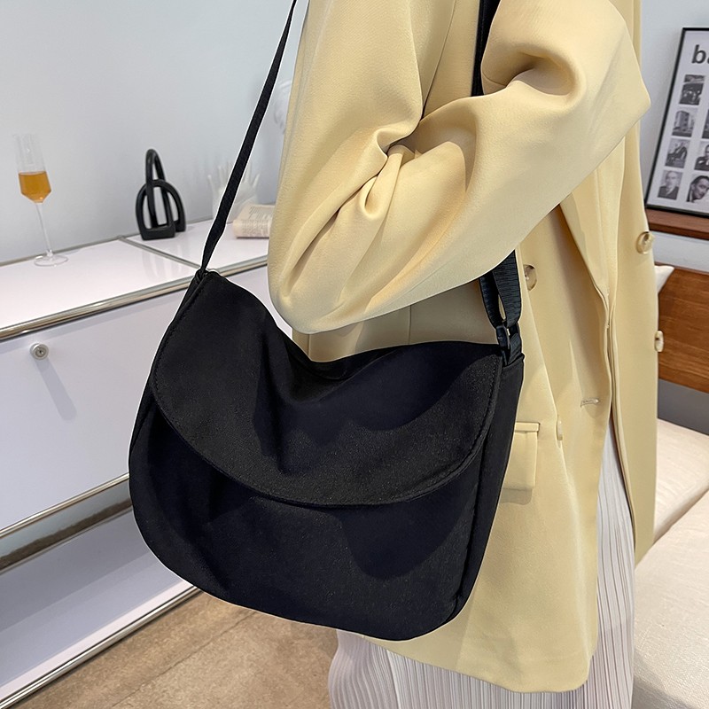 HOCODO Solid Color Women Crossbody Bag Simple Ladies Shoulder Bag Waterproof Nylon Women'S Handbags Fashion Messenger Bag Women