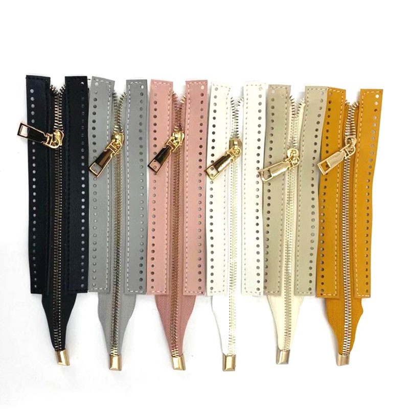 1PC Bag Accessories Custom DIY Zipper For Woven Bag Hardware Soild Zipper Sewing Accessory Useful Bag Zipper PU Leather